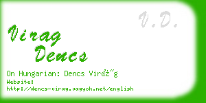 virag dencs business card